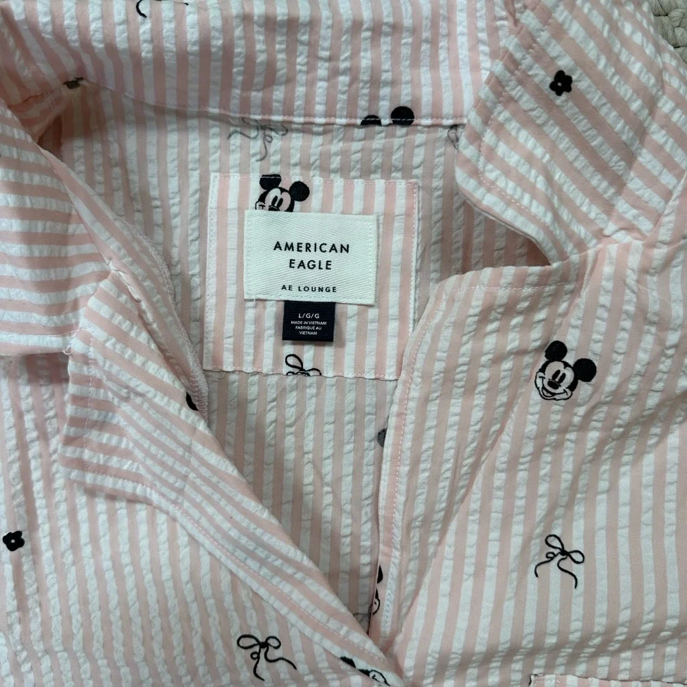 American Eagle Outfitters Pink Striped Pajama Top- Disney - Picture 3 of 3